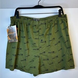 Mossy Oak Jerzees Green Boxer‎ Shorts with Logo Print NWT Mens XL (40-42)